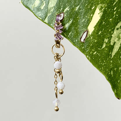 The Guide Crystals Gold | 1 PC Single Moonstone Lily of the Valley Crystal Earring Charm