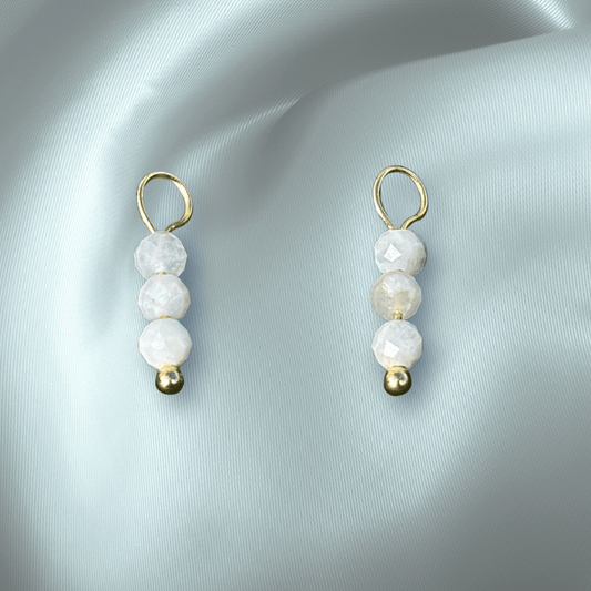 The Guide Crystals Moonstone Triple Dew Drop Crystal Earring Charms