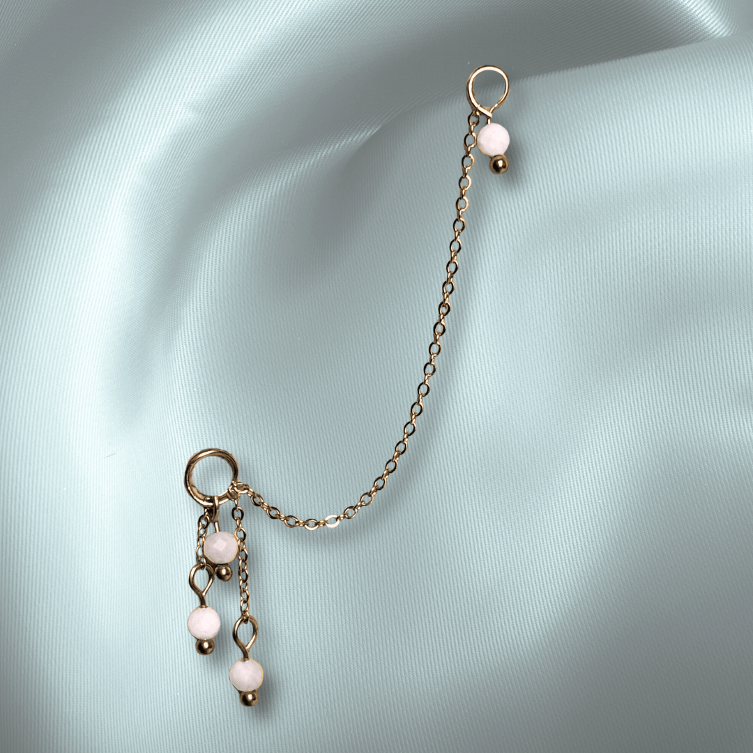 The Guide Crystals Moonstone Waterfall Earring Chain