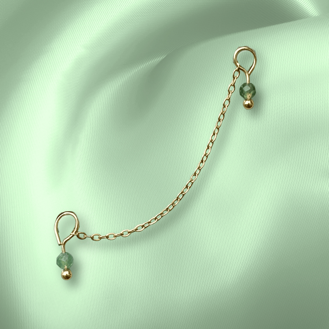 The Guide Crystals Moss Agate Aphrodite Chain Crystal Earring Charm