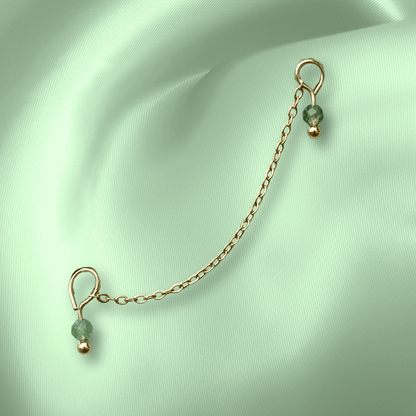 The Guide Crystals Moss Agate Aphrodite Chain Crystal Earring Charm