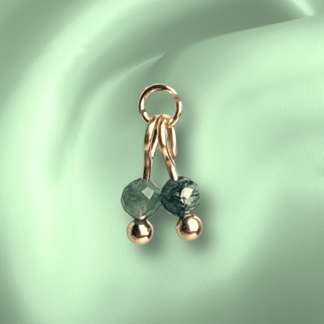 The Guide Crystals Moss Agate Cherry Charm for Stud Earrings