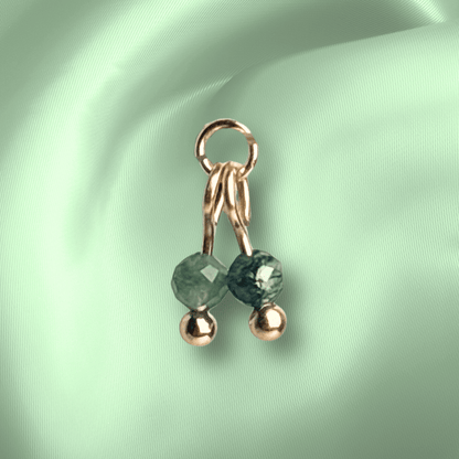 The Guide Crystals Moss Agate Cherry Charm for Stud Earrings