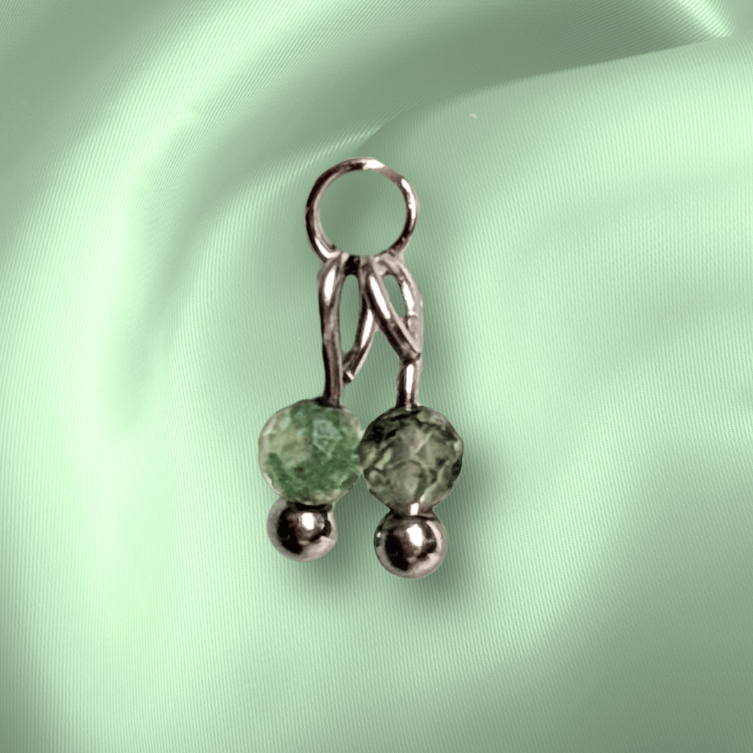 The Guide Crystals Moss Agate Cherry Charm for Stud Earrings