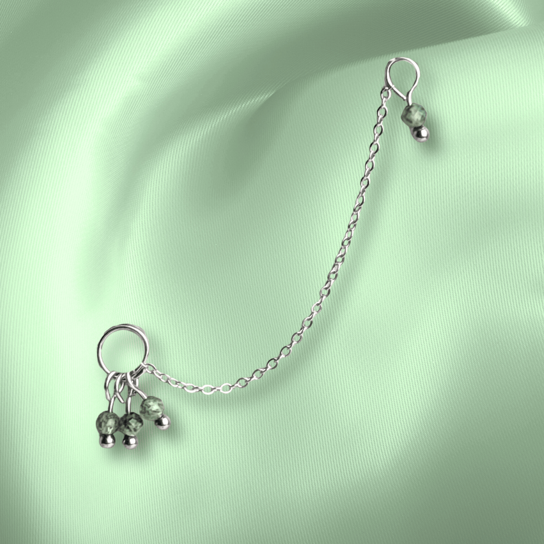 The Guide Crystals Moss Agate Grape Chain Earring Charm