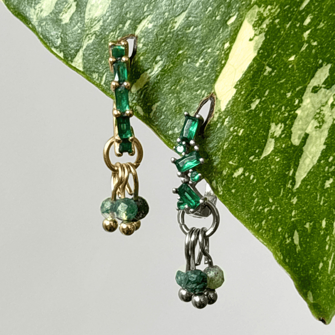 The Guide Crystals Moss Agate Grape Crystal Earring Charm