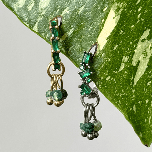The Guide Crystals Moss Agate Grape Crystal Earring Charm