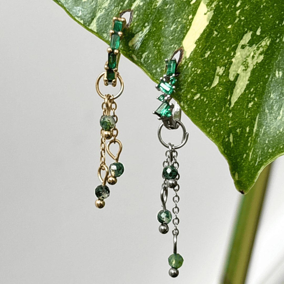 The Guide Crystals Moss Agate Lily of the Valley Crystal Earring Charm