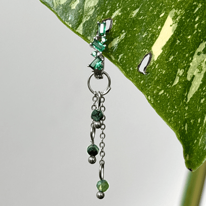 The Guide Crystals Silver | 1 PC Single Moss Agate Lily of the Valley Crystal Earring Charm