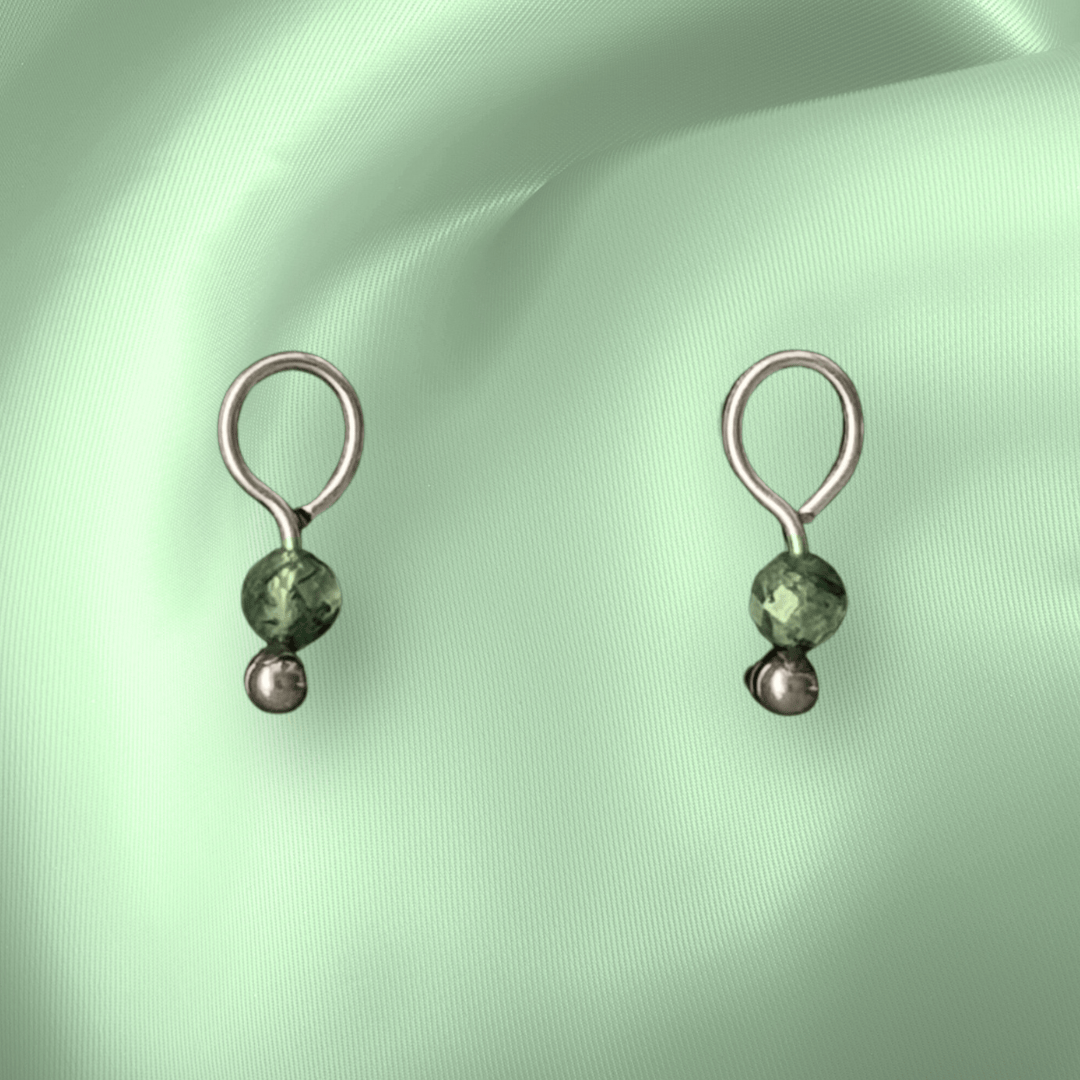 The Guide Crystals Moss Agate Single Dew Drop Crystal Earring Charms