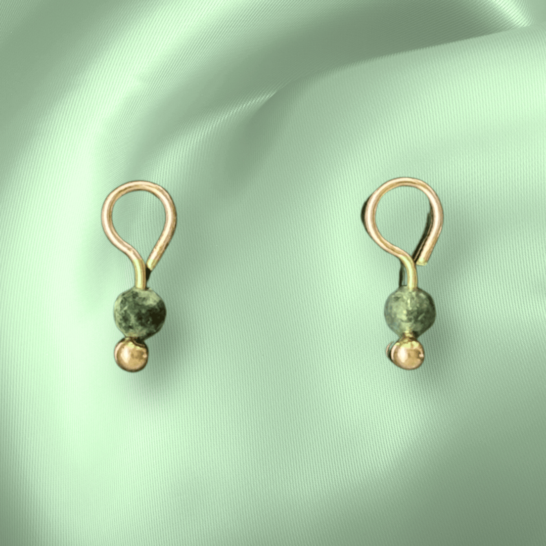 The Guide Crystals Moss Agate Single Dew Drop Crystal Earring Charms