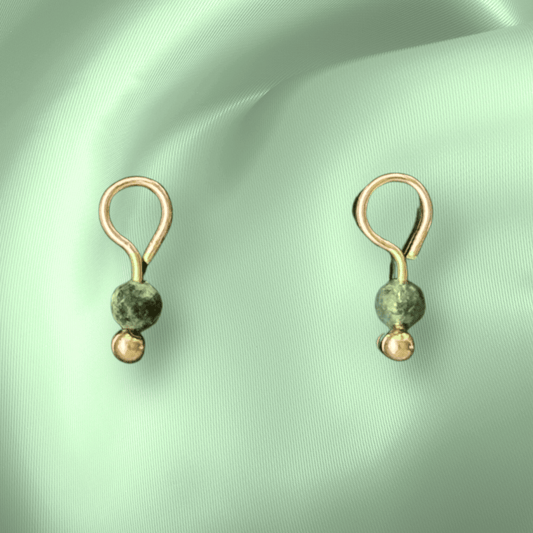 The Guide Crystals Moss Agate Single Dew Drop Crystal Earring Charms