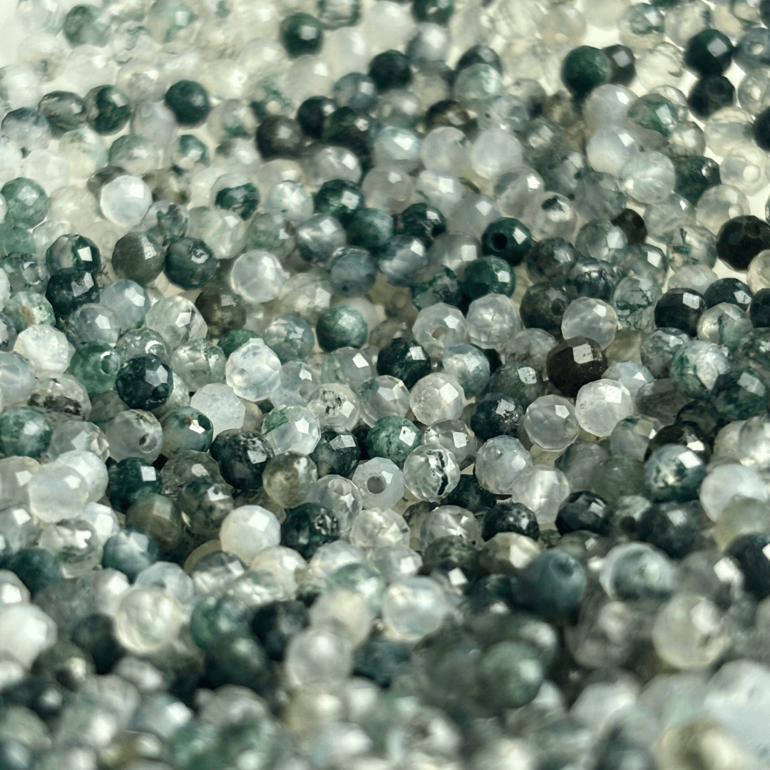 The Guide Crystals Moss Agate Triple Dew Drop Crystal Earring Charms