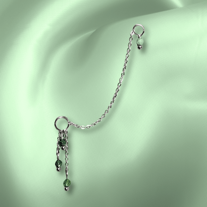 The Guide Crystals Moss Agate Waterfall Earring Chain