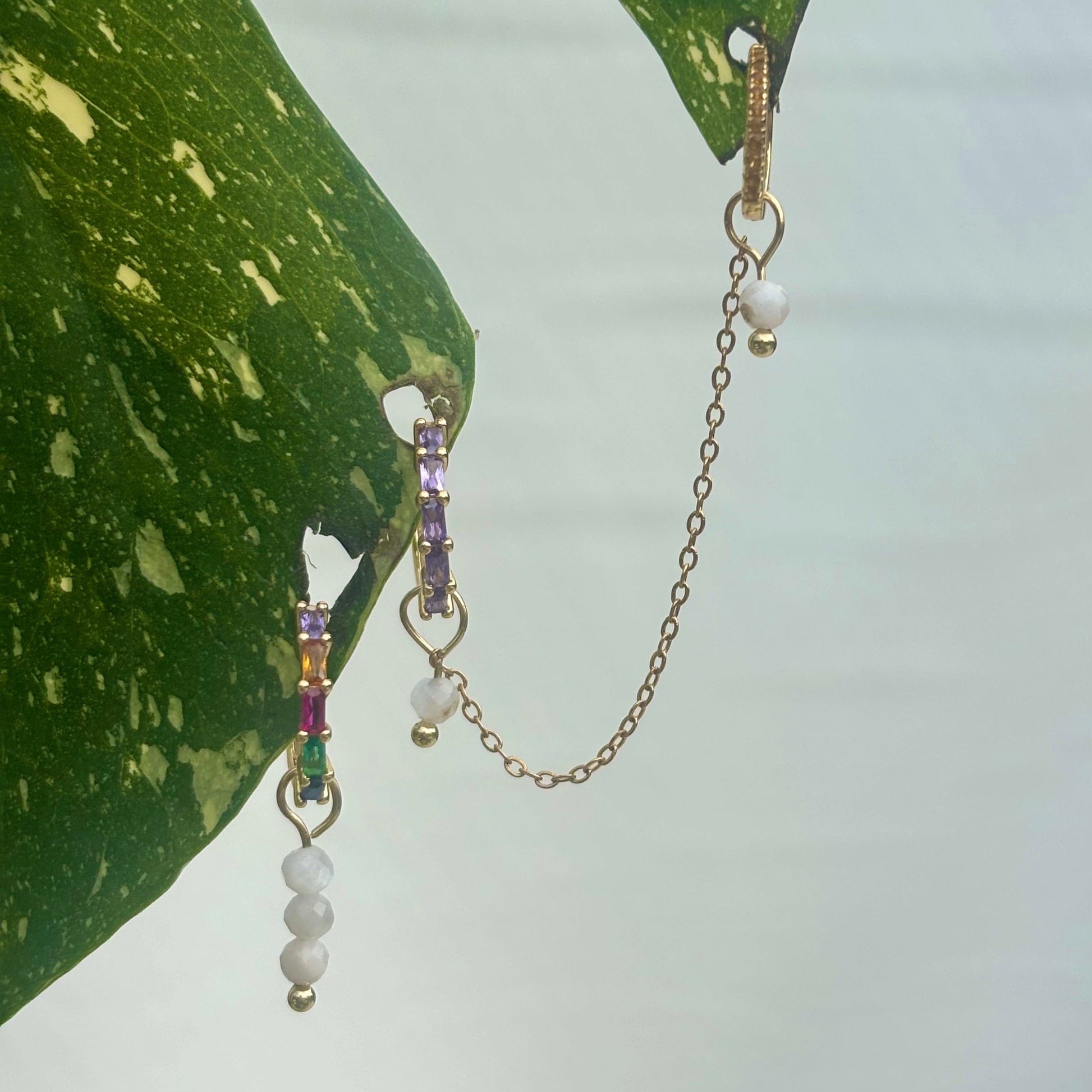 The Guide Crystals Orange Zirconia Gold Mini Huggie Earrings