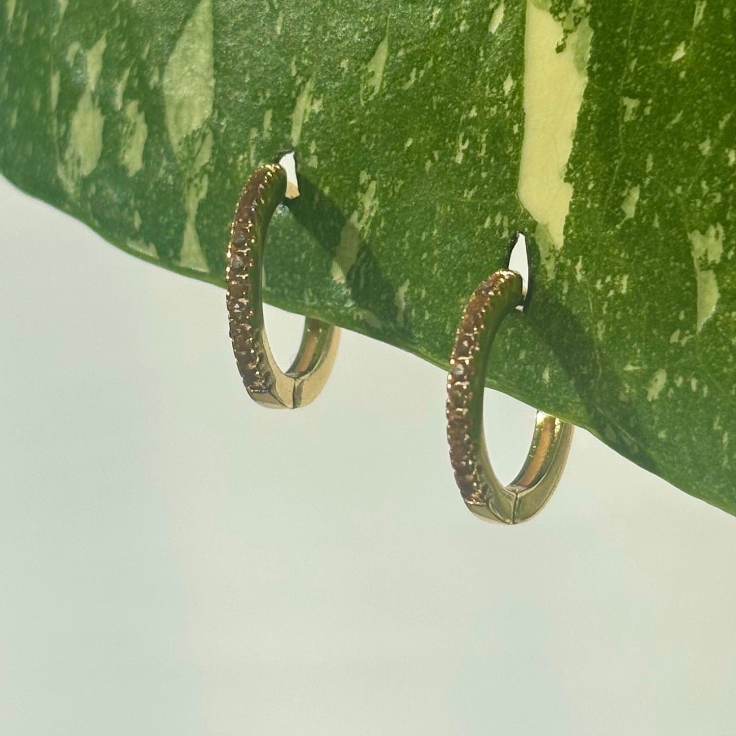 The Guide Crystals Orange Zirconia Silver Mini Huggie Earrings