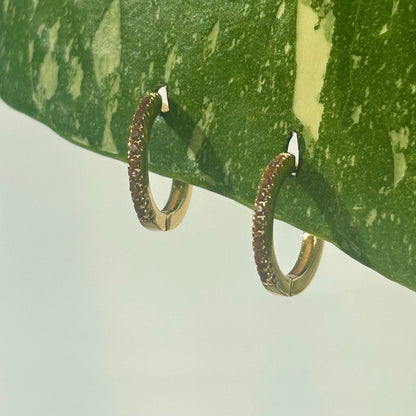 The Guide Crystals Orange Zirconia Silver Mini Huggie Earrings