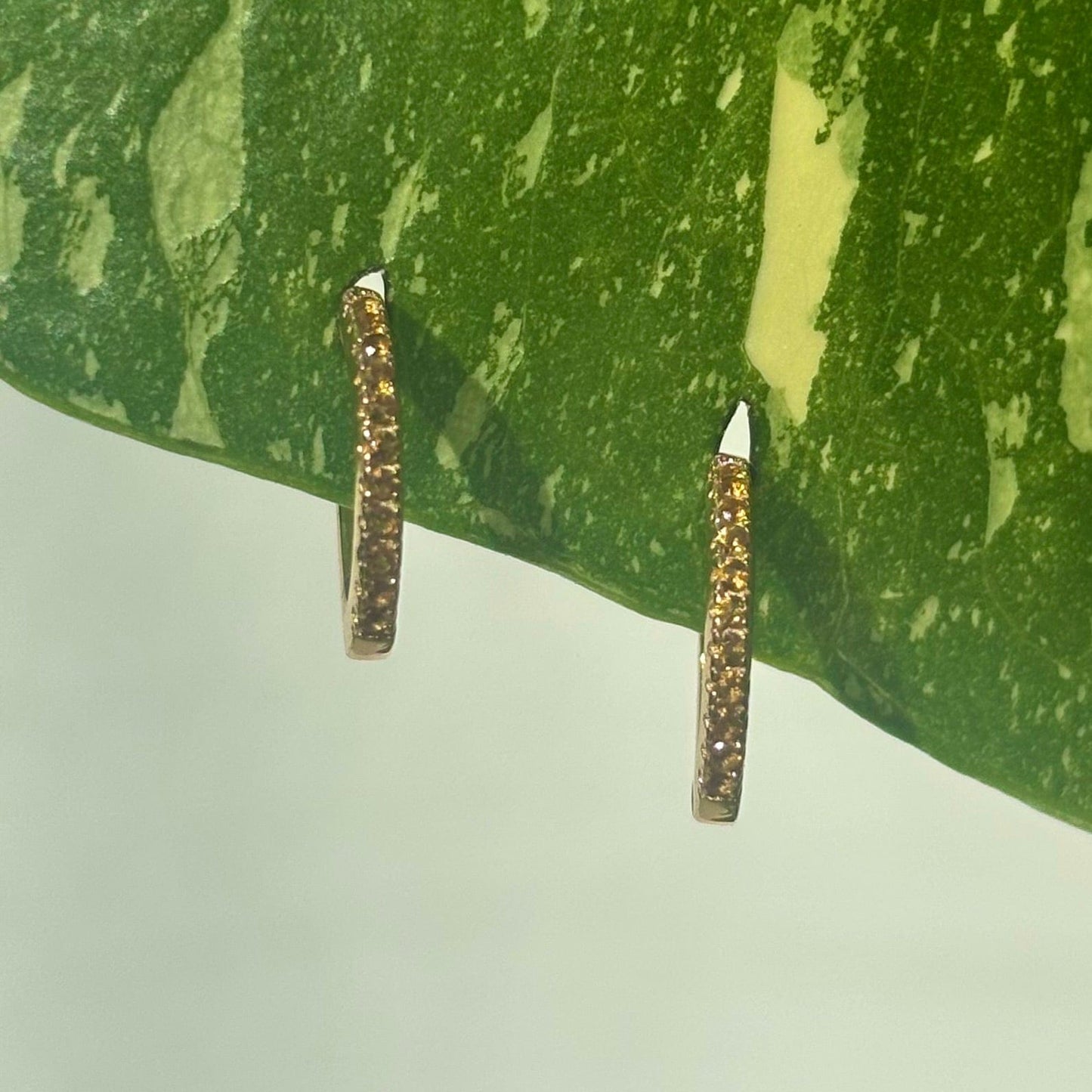 The Guide Crystals Orange Zirconia Silver Mini Huggie Earrings