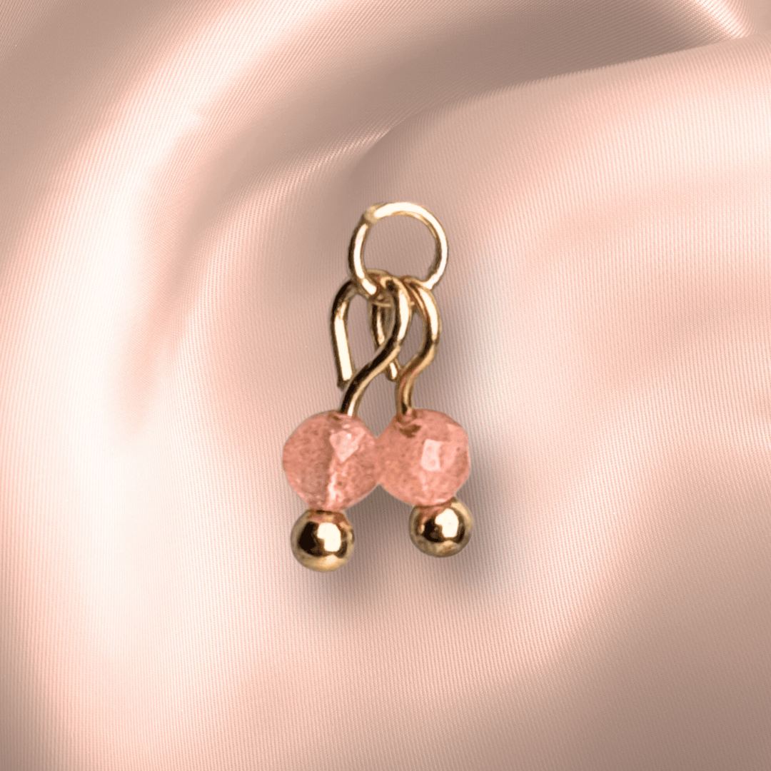 The Guide Crystals Peach Moonstone Cherry Charm for Stud Earrings
