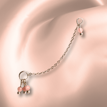 The Guide Crystals Peach Moonstone Grape Chain Earring Charm