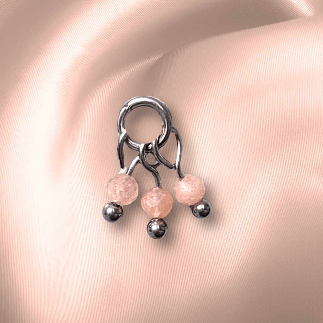 The Guide Crystals Peach Moonstone Grape Crystal Earring Charm