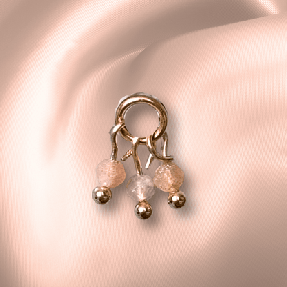 The Guide Crystals Peach Moonstone Grape Crystal Earring Charm