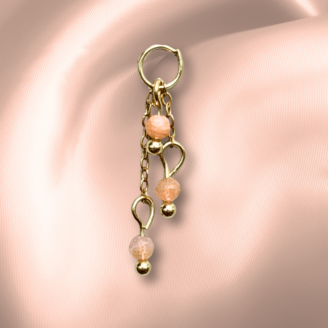 The Guide Crystals Peach Moonstone Lily of the Valley Crystal Earring Charm