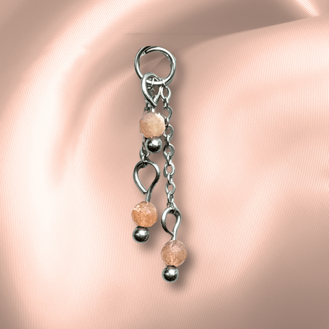 The Guide Crystals Peach Moonstone Lily of the Valley Crystal Earring Charm