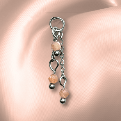 The Guide Crystals Peach Moonstone Lily of the Valley Crystal Earring Charm