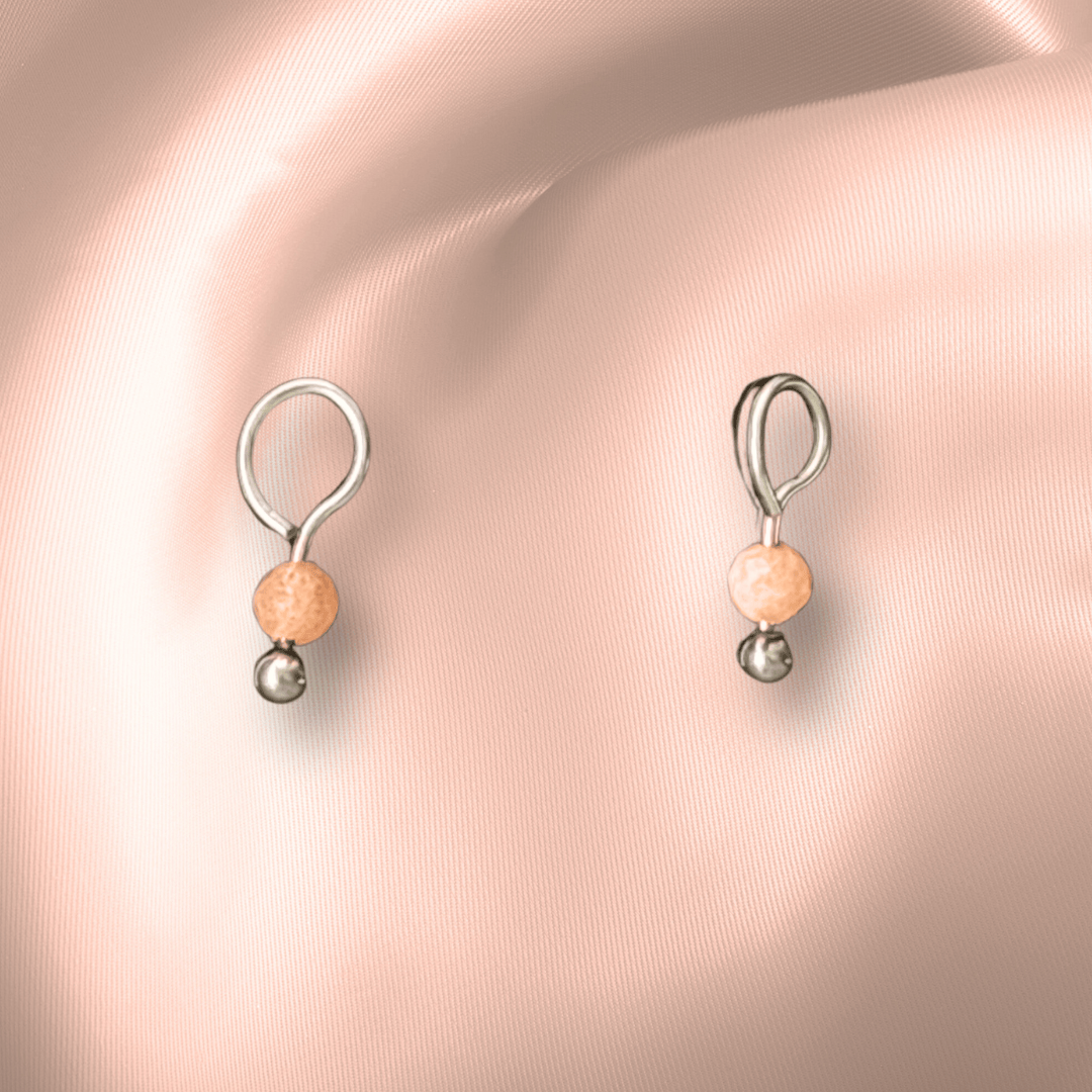 The Guide Crystals Peach Moonstone Single Dew Drop Crystal Earring Charms