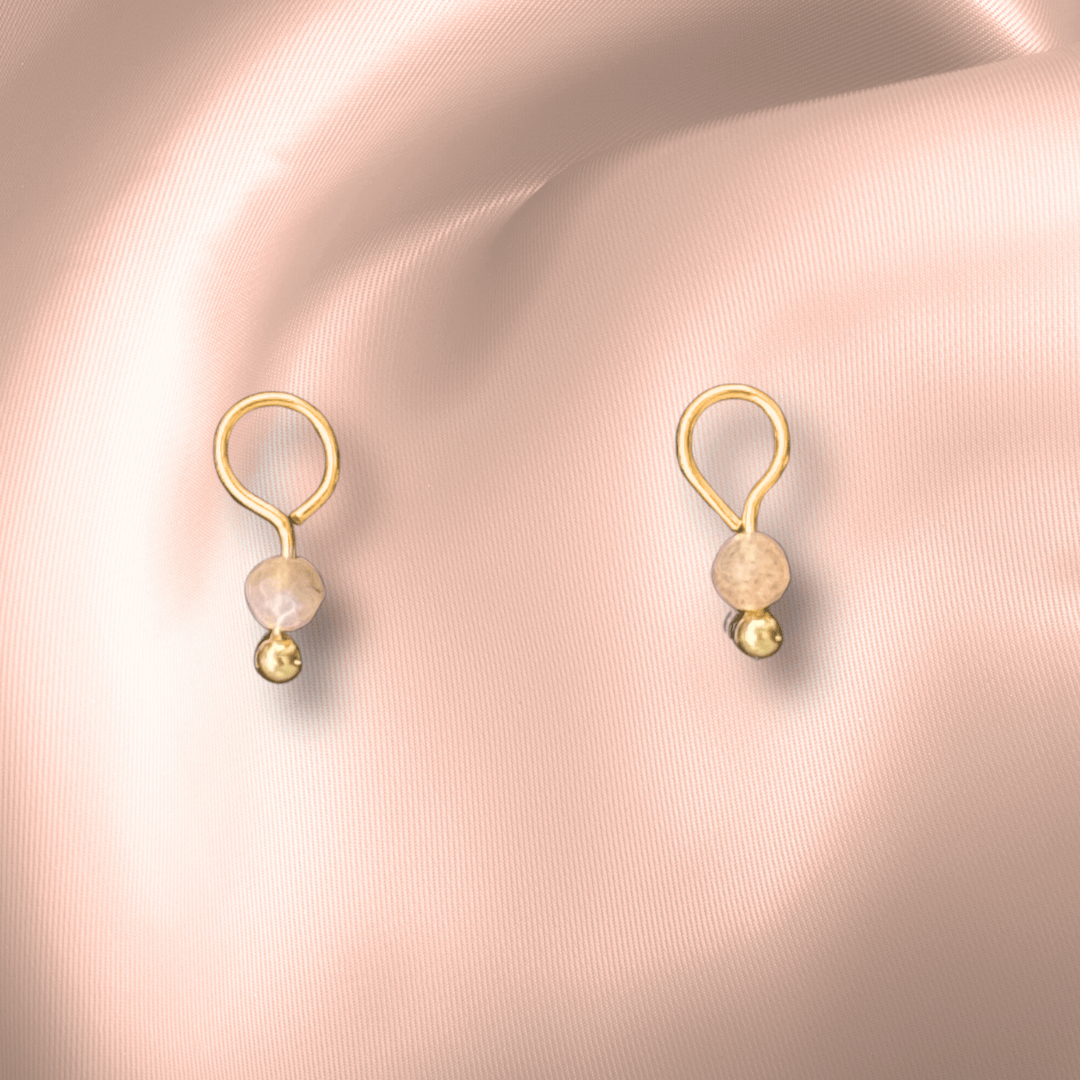 The Guide Crystals Peach Moonstone Single Dew Drop Crystal Earring Charms