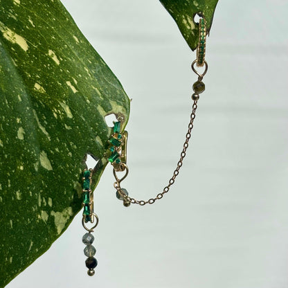 The Guide Crystals Prehnite Aphrodite Chain Crystal Earring Charm