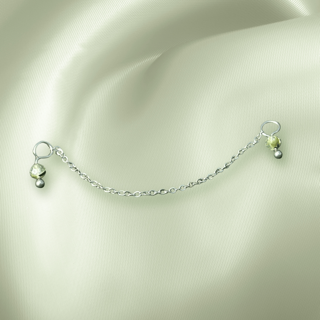 The Guide Crystals Prehnite Aphrodite Chain Crystal Earring Charm