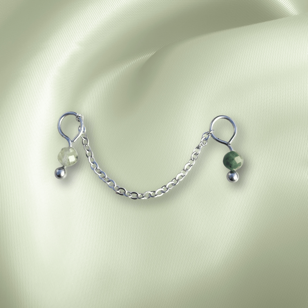 The Guide Crystals Prehnite Aurora Chain Crystal Earring Charm