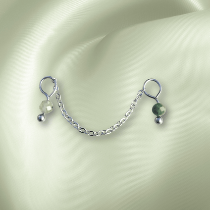 The Guide Crystals Prehnite Aurora Chain Crystal Earring Charm