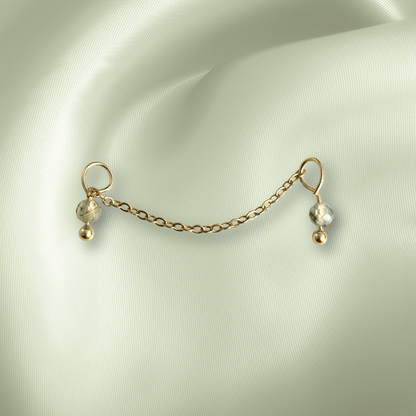 The Guide Crystals Prehnite Aurora Chain Crystal Earring Charm