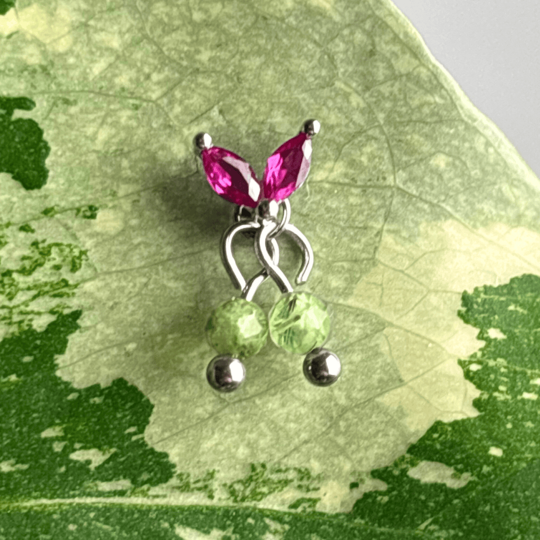 The Guide Crystals Silver | 1 PC Single Prehnite Cherry Charm for Stud Earrings