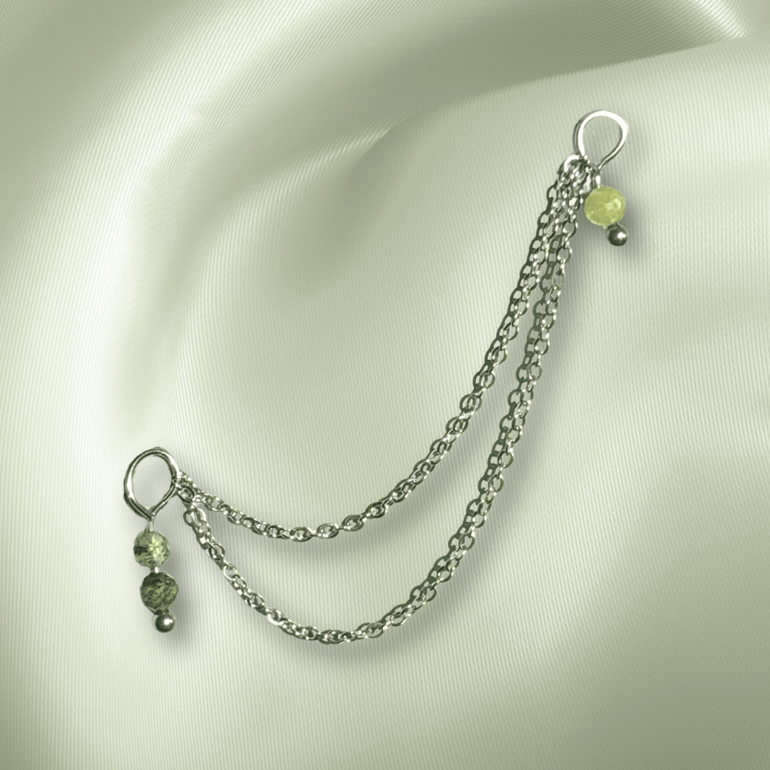 The Guide Crystals Prehnite Cordellia Chain Crystal Earring Charm