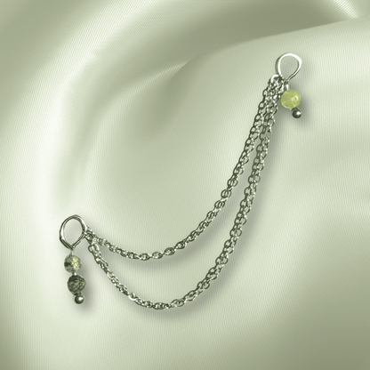 The Guide Crystals Prehnite Cordellia Chain Crystal Earring Charm