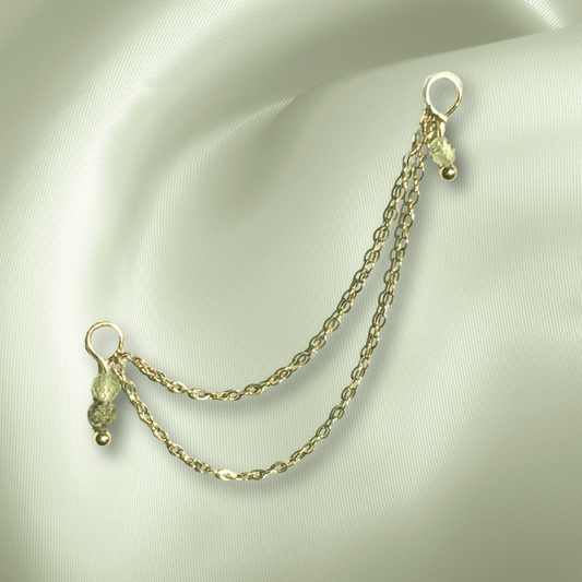 The Guide Crystals Prehnite Cordellia Chain Crystal Earring Charm