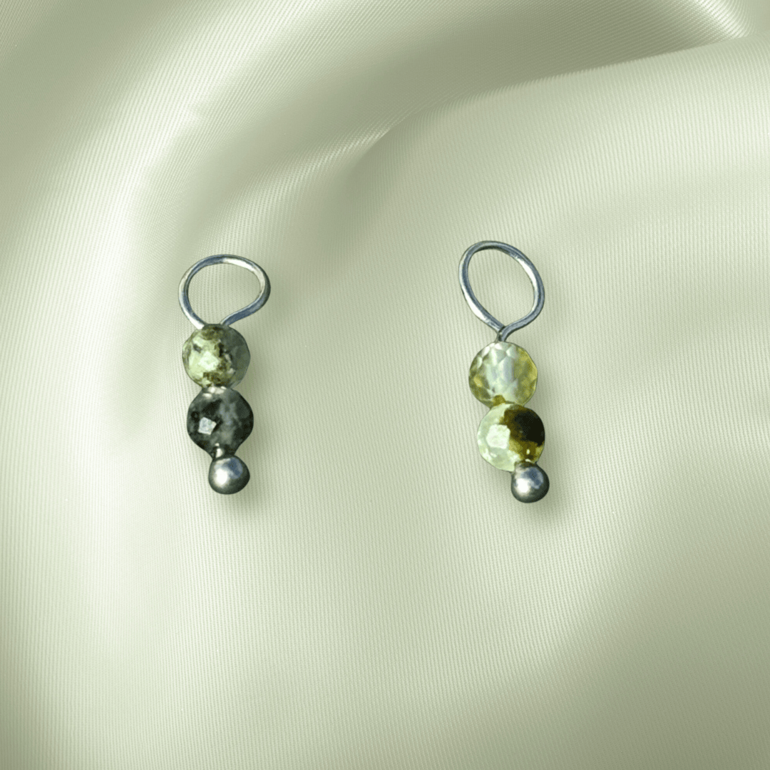The Guide Crystals Prehnite Double Dew Drop Crystal Earring Charms