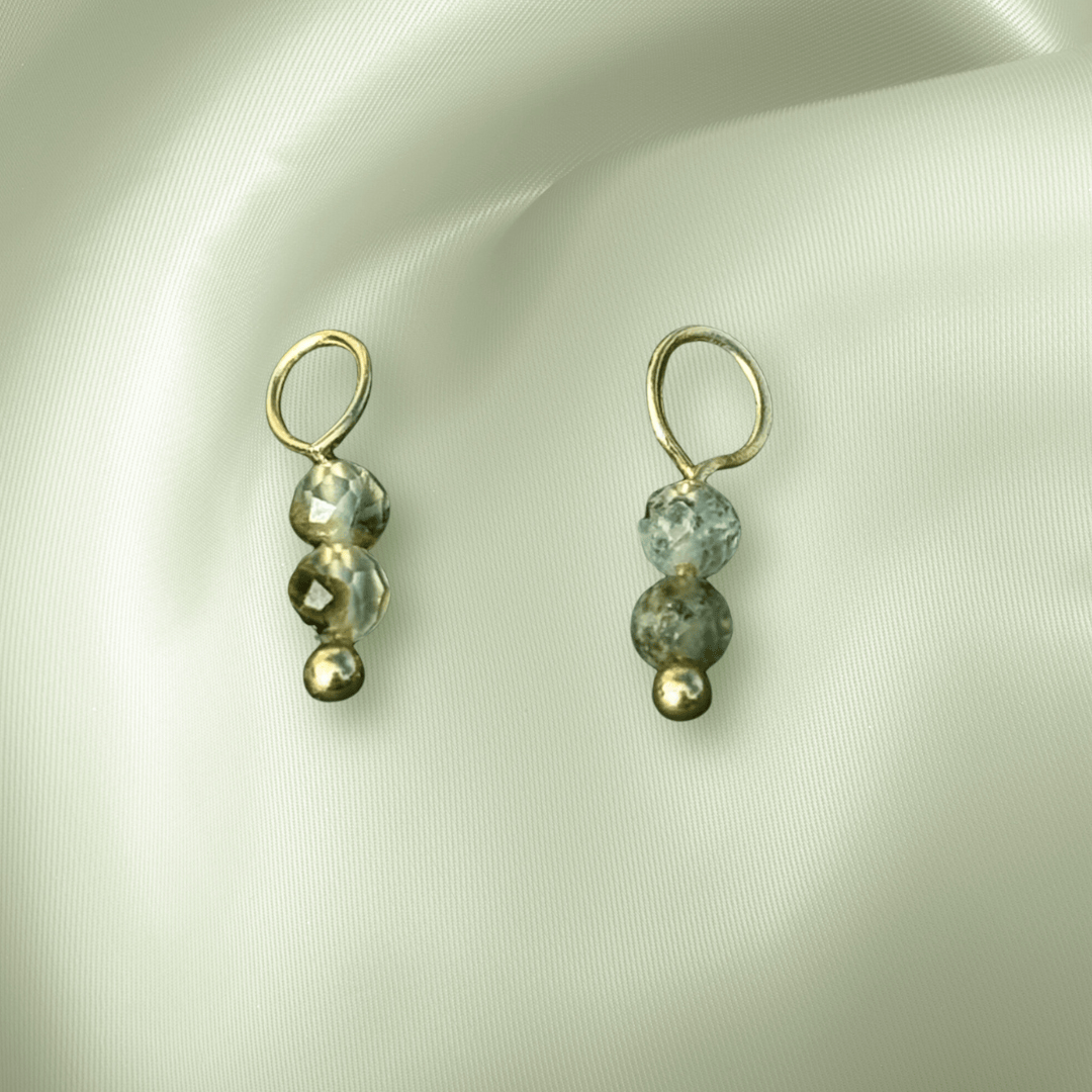 The Guide Crystals Prehnite Double Dew Drop Crystal Earring Charms