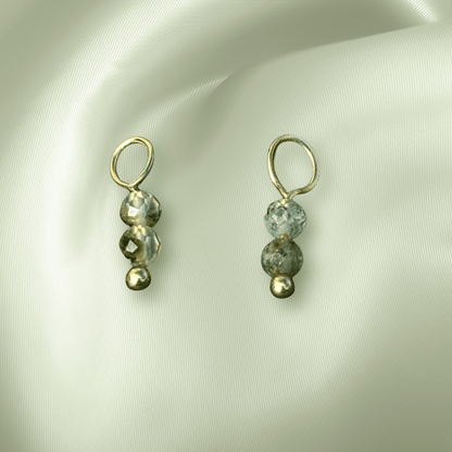 The Guide Crystals Prehnite Double Dew Drop Crystal Earring Charms