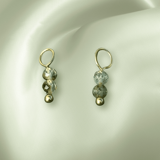 The Guide Crystals Prehnite Double Dew Drop Crystal Earring Charms