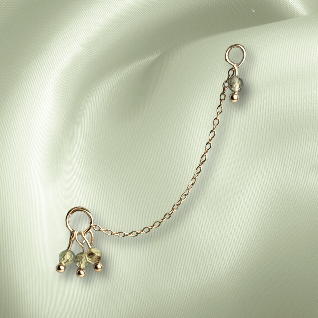 The Guide Crystals Prehnite Grape Chain Earring Charm