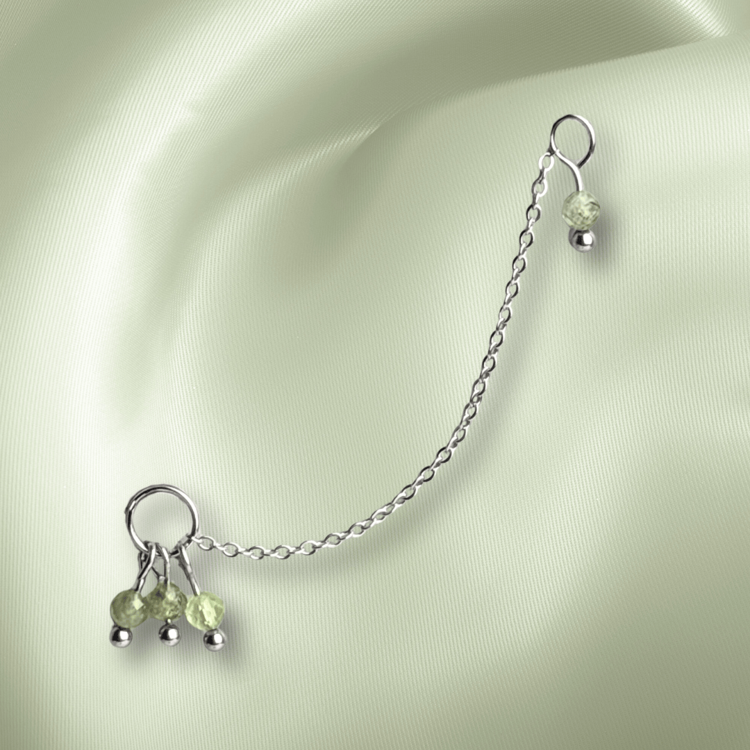 The Guide Crystals Prehnite Grape Chain Earring Charm