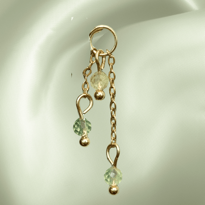 The Guide Crystals Prehnite Lily of the Valley Crystal Earring Charm
