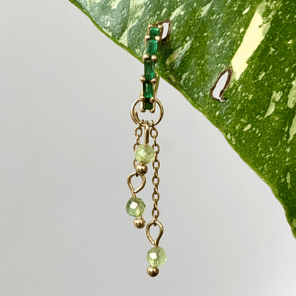 The Guide Crystals Gold | 1 PC Single Prehnite Lily of the Valley Crystal Earring Charm