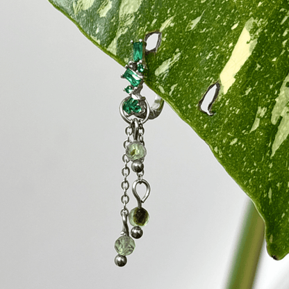 The Guide Crystals Silver | 1 PC Single Prehnite Lily of the Valley Crystal Earring Charm