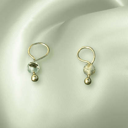 The Guide Crystals Prehnite Single Dew Drop Crystal Earring Charms